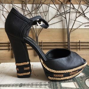 Top Heels Co Megan Black Peep Toes